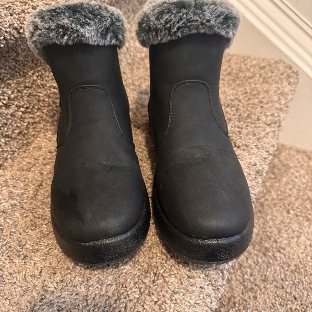 Black Fur-Lined Ankle Boots